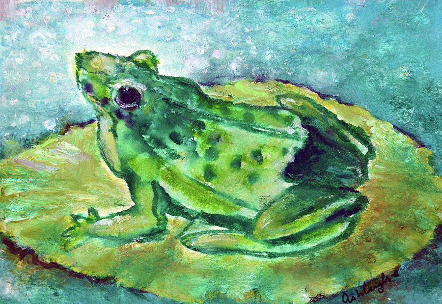 Frog Painting - Froggie Green Frog by Ashleigh Dyan Bayer