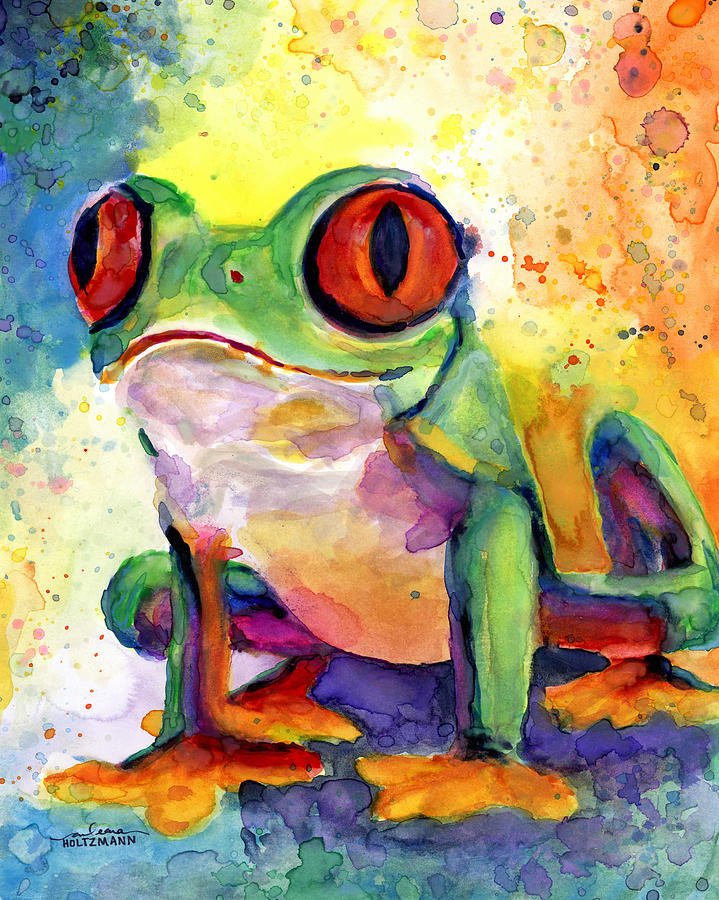 Frog Painting - Froggy McFrogerson by Arleana Holtzmann Frog Painting - Froggy McFrogerson by Arleana Holtzmann