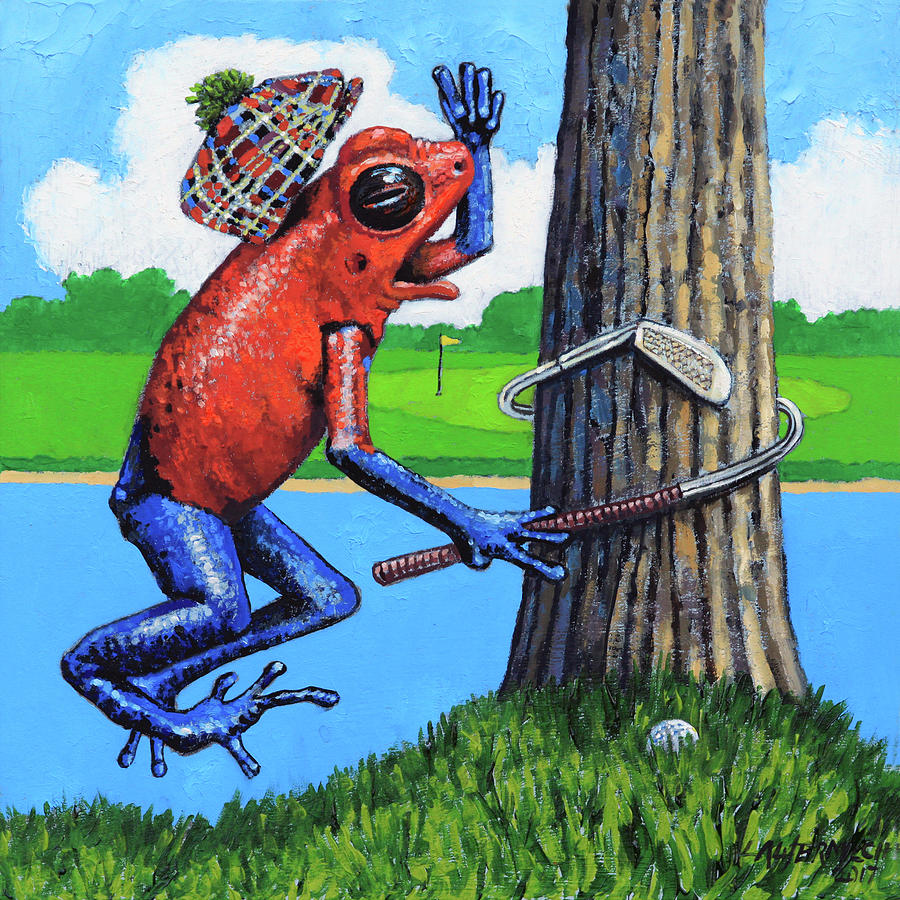 Froggy Needs Anger Management Painting by John Lautermilch