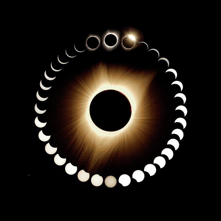 From Bright To NIght - Total Solar Eclipse - Corona Photograph by Her Arts Desire