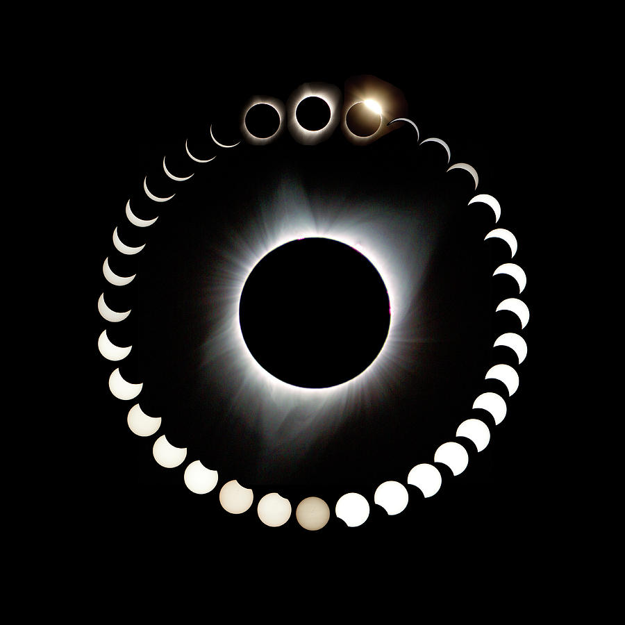 Solar Eclipse Photograph - From Bright To NIght - Total Solar Eclipse by Her Arts Desire