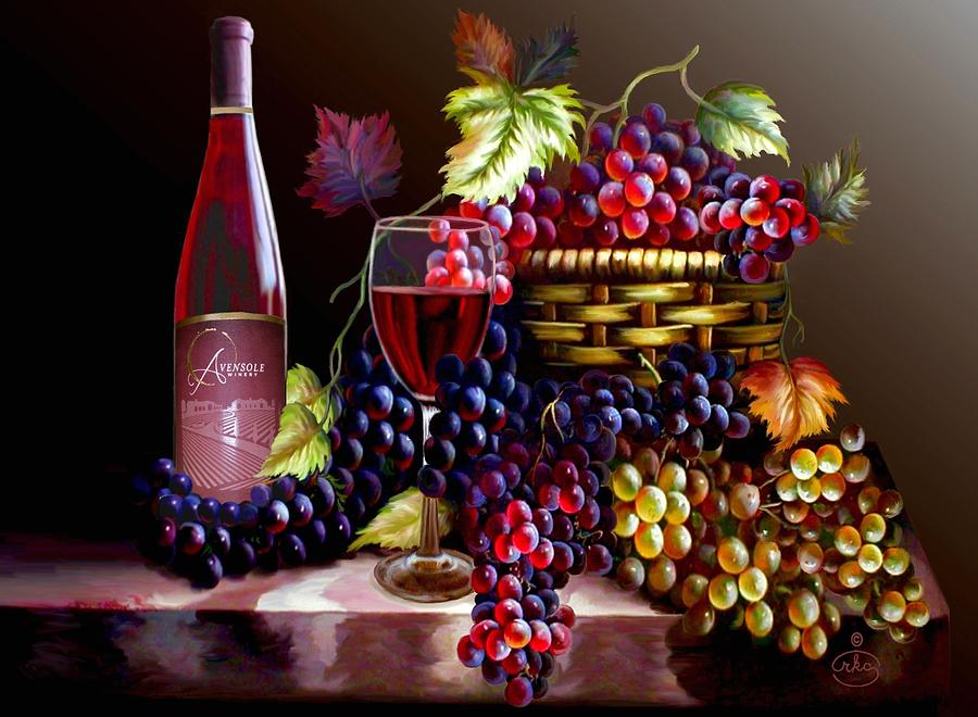 From Grapes to Wine Painting by Ron Chambers