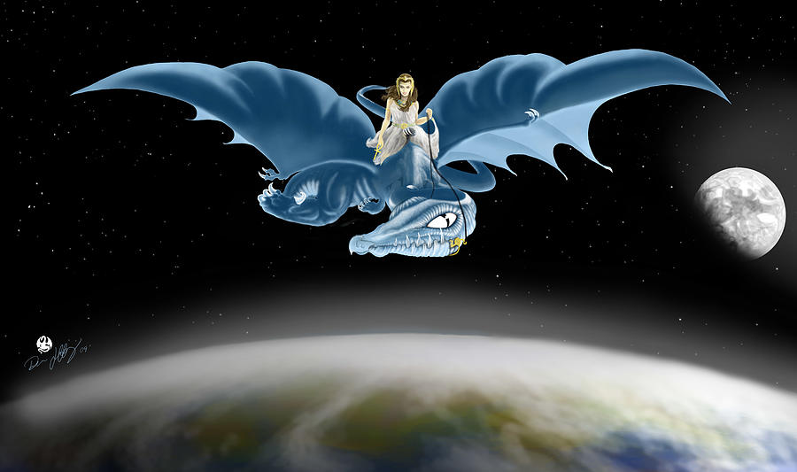 Dragon Digital Art - From Heaven to Earth Came by Devaron Jeffery