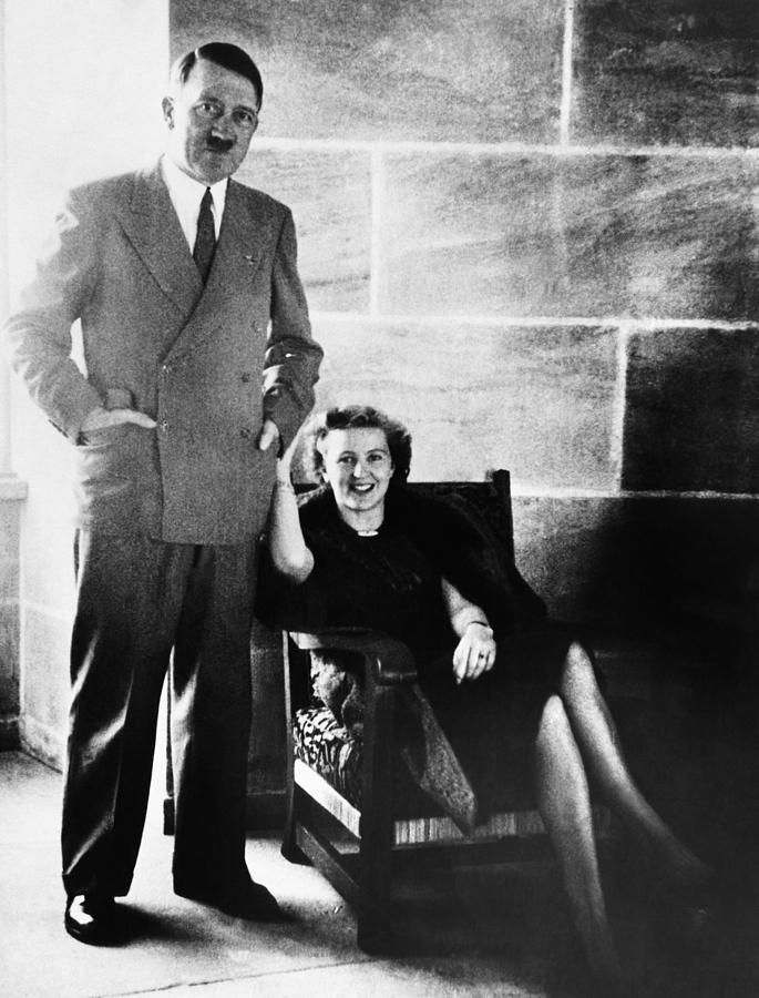 From Left, Adolf Hitler, Eva Braun Photograph By Everett