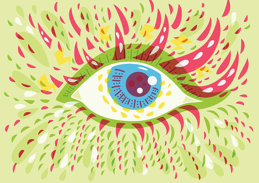 Iris Digital Art - From Looking Psychedelic Eye by Boriana Giormova