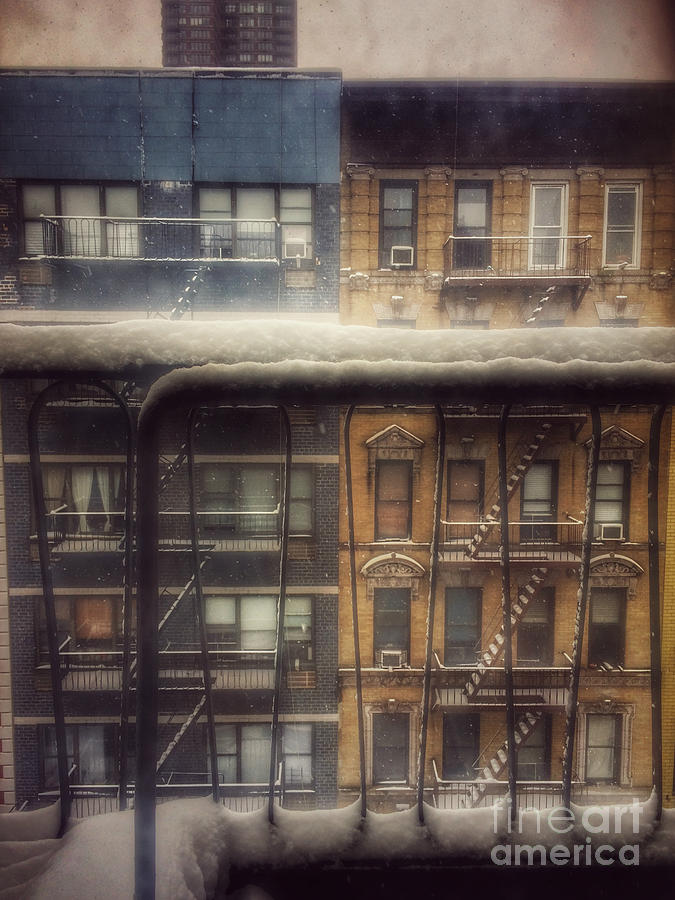 From My Window - A Snowy Day in New York Photograph by Miriam Danar