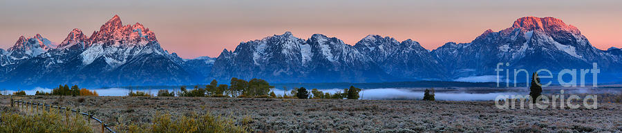 From The Grand To Moran Sunrise Panorama Photograph by Adam Jewell