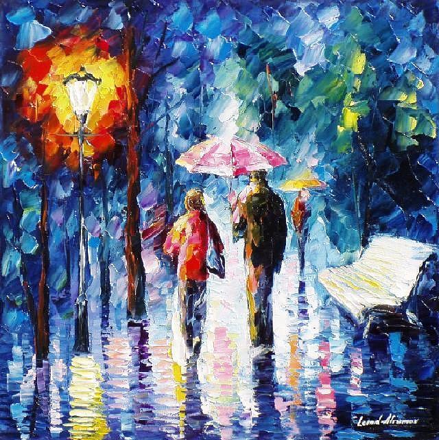 From The Rain - PALETTE KNIFE Oil Painting On Canvas By Leonid Afremov ...