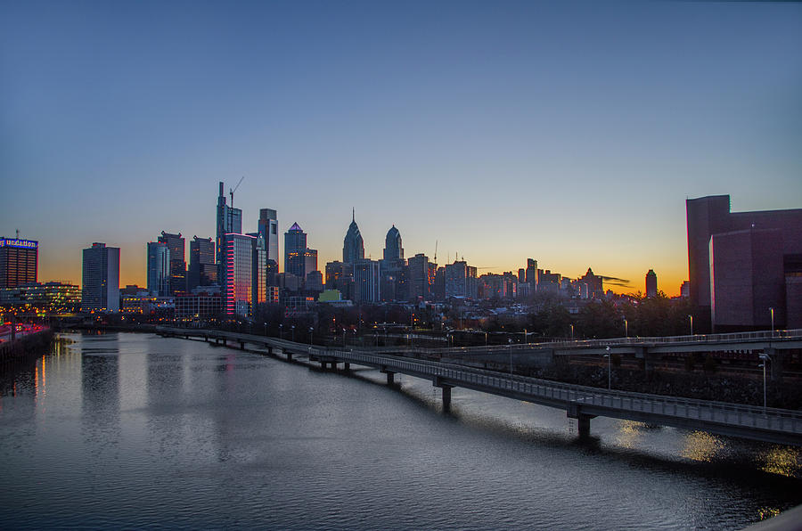 From the South Street Bridge - Philadelphia Cityscape Photograph by Bill Cannon