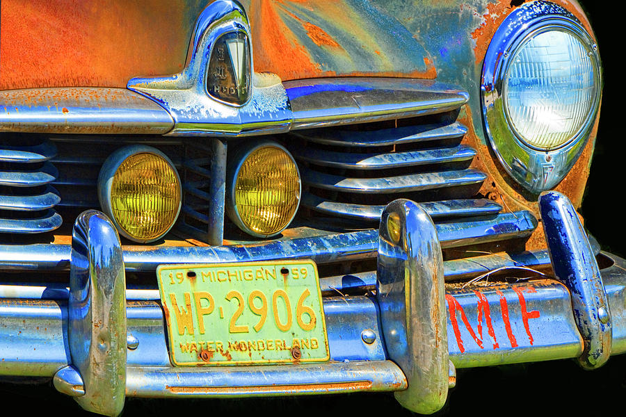 Front End of an Old Vintage Hudson Auto Photograph by Randall Nyhof