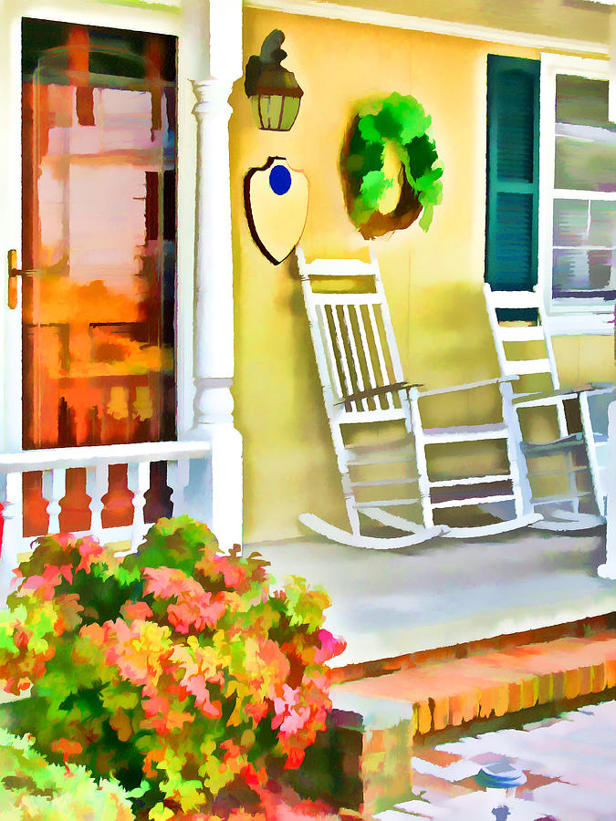 Vintage Painting - Front Porch 2 by Jeelan Clark