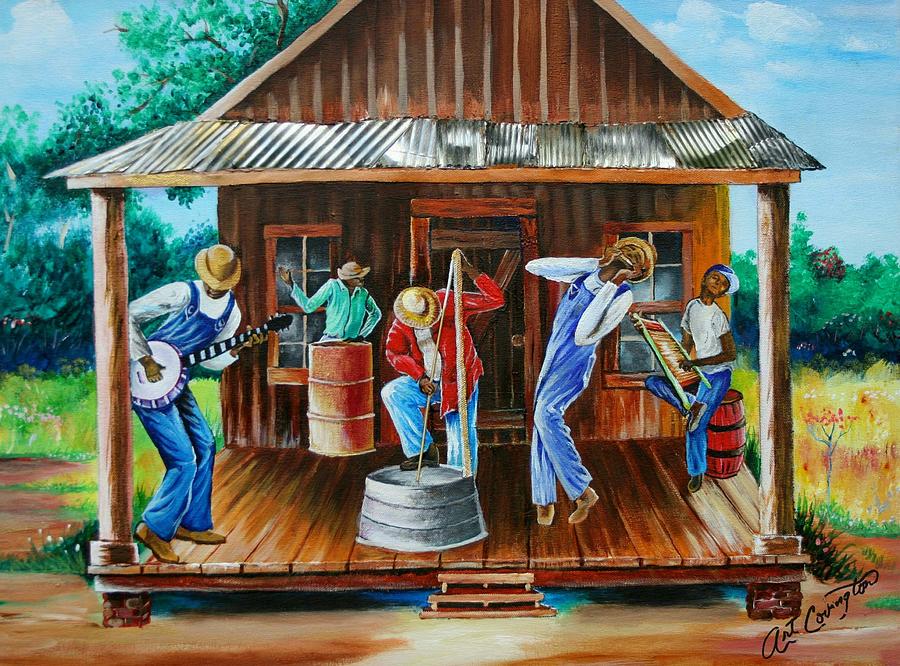 Front Porch Jamming Painting by Arthur Covington