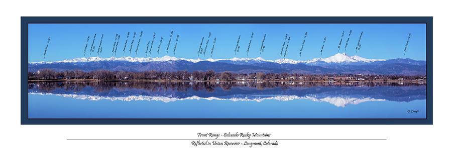 Panorama Photograph - Front Range Panorama with peaks identified by Phyllis Dwyer