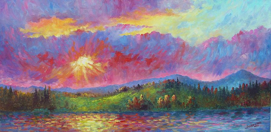 Front Range Sunset Painting by David G Paul