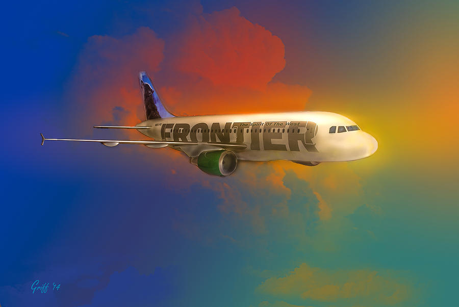 Frontier Airbus A-319 Digital Art by J Griff Griffin