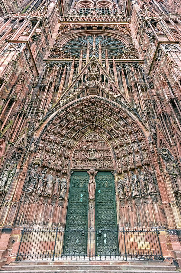 Frontispiece Cathedrale Notre-Dame or Cathedral of Our Lady in Strasbourg, Alsace, France Photograph by Elenarts - Elena Duvernay photo