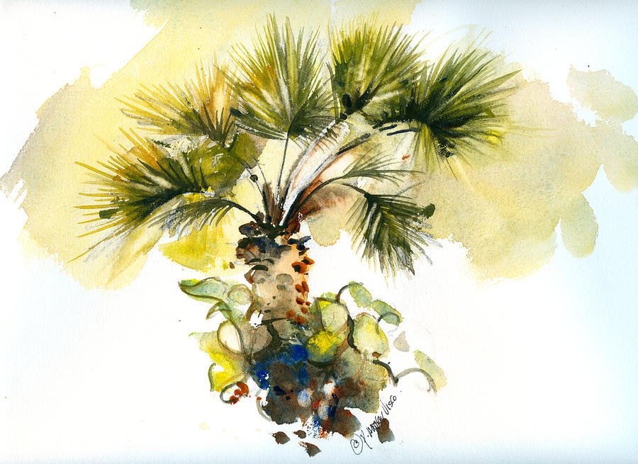 Frorida Fan Palm Painting by P Anthony Visco