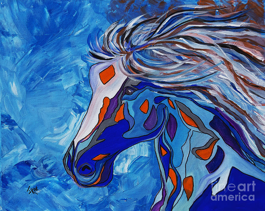 Abstract Painting - Frost Abstract Horse by Janice Pariza