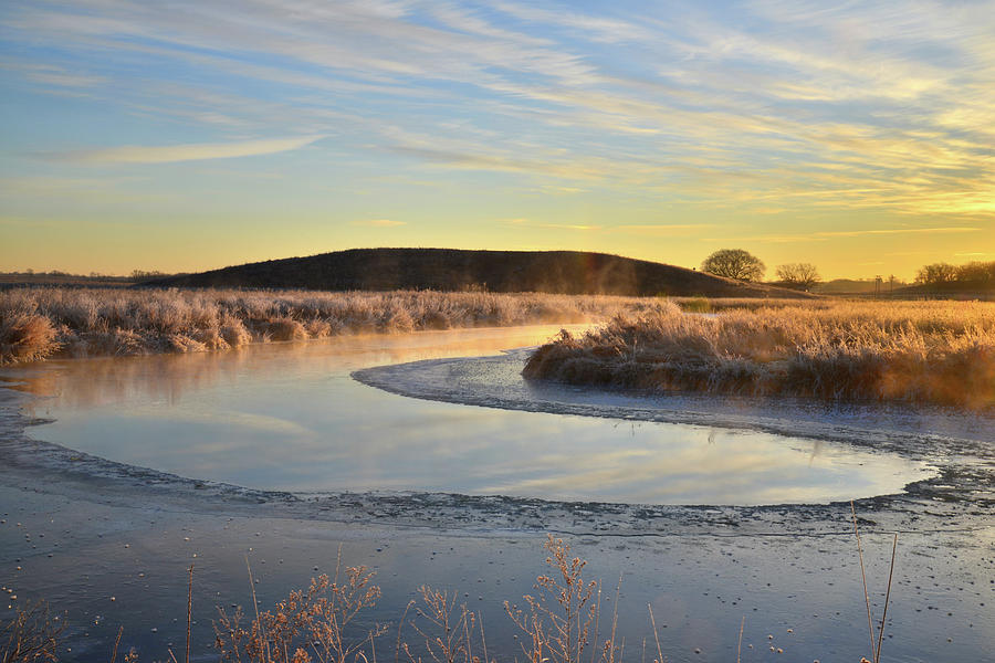 Frosted Nippersink Creek in Glacial Park on Subzero Morning Photograph by Ray Mathis