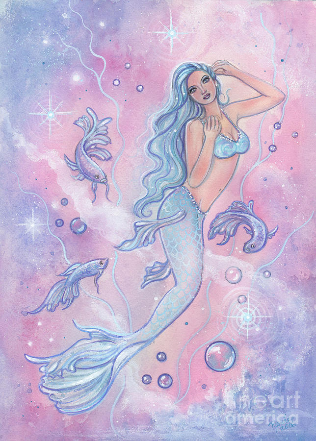 Mermaid Painting - Frosty Betta Mermaid by Renee Lavoie