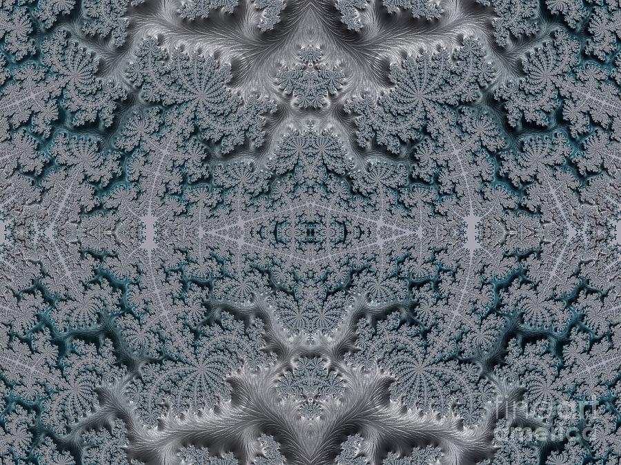 Flower Digital Art - Frosty Garden of Queen Annes Lace Fractal Abstract by Rose Santuci-Sofranko