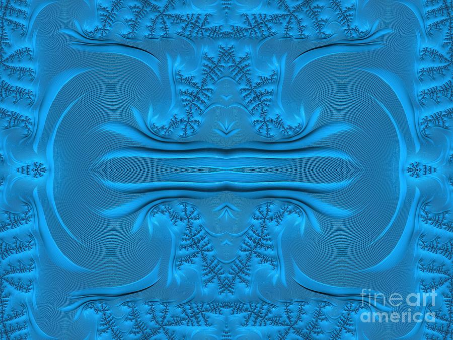 Frosty Ice on the Lake Waters Fractal Abstract Digital Art by Rose Santuci-Sofranko