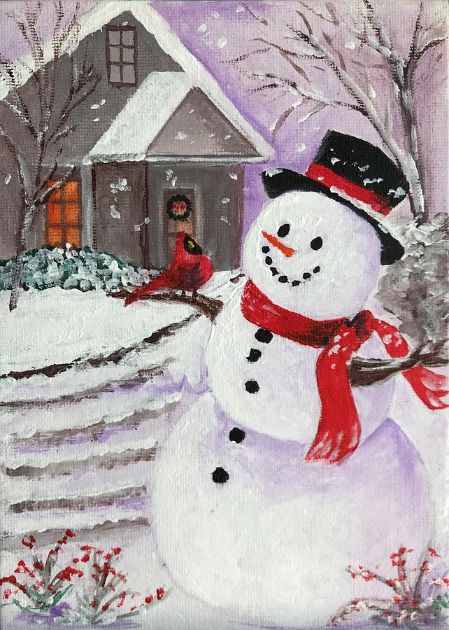 Winter Painting - Frosty by Judy Jones