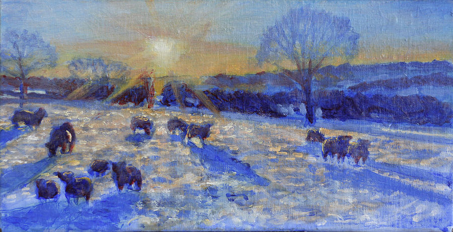 Frosty Morning Painting by David Zimmerman