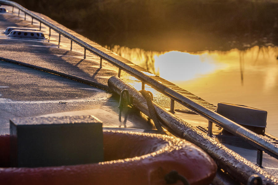 Frosty Morning on a Narrowboat Photograph by ReDi Fotografie