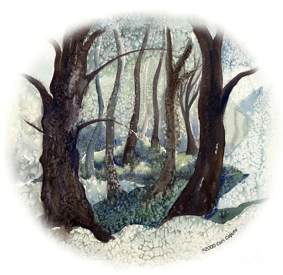 Frosty Trees Painting by Cori Caputo
