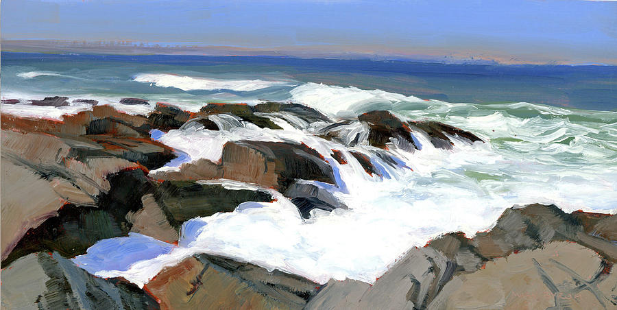 Froth And Foam On The Marginal Way Painting By Mary Byrom - Fine Art 