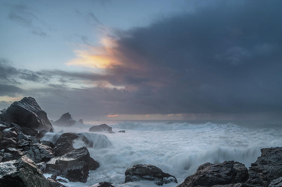 Frothy Patricks Point Seas at Dusk Photograph by Greg Nyquist