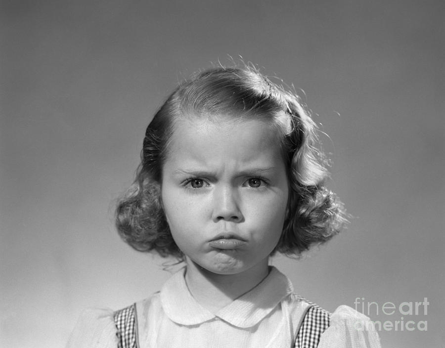Frowning Girl, C.1950s Photograph by Debrocke/ClassicStock