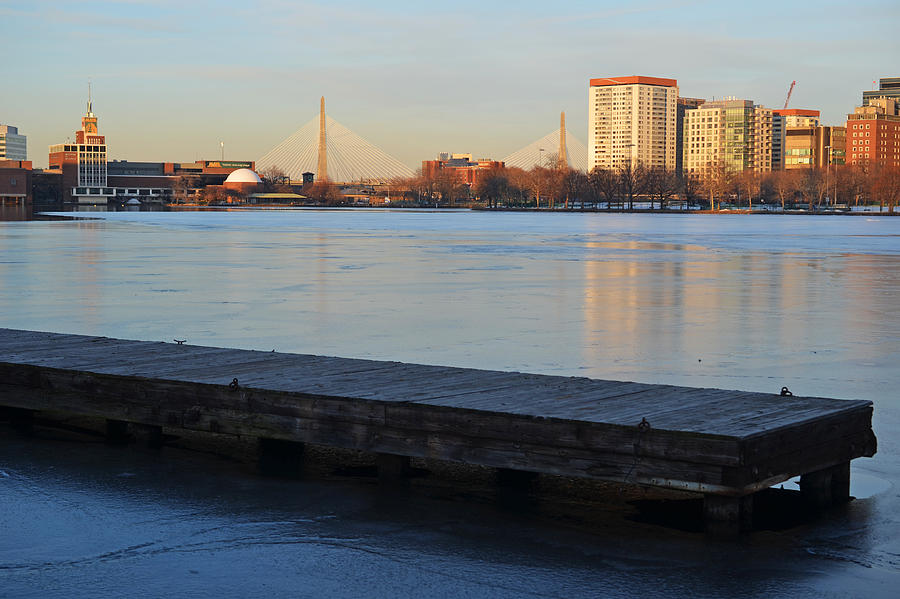 Frozen dock on the Charles River Photograph by Toby McGuire
