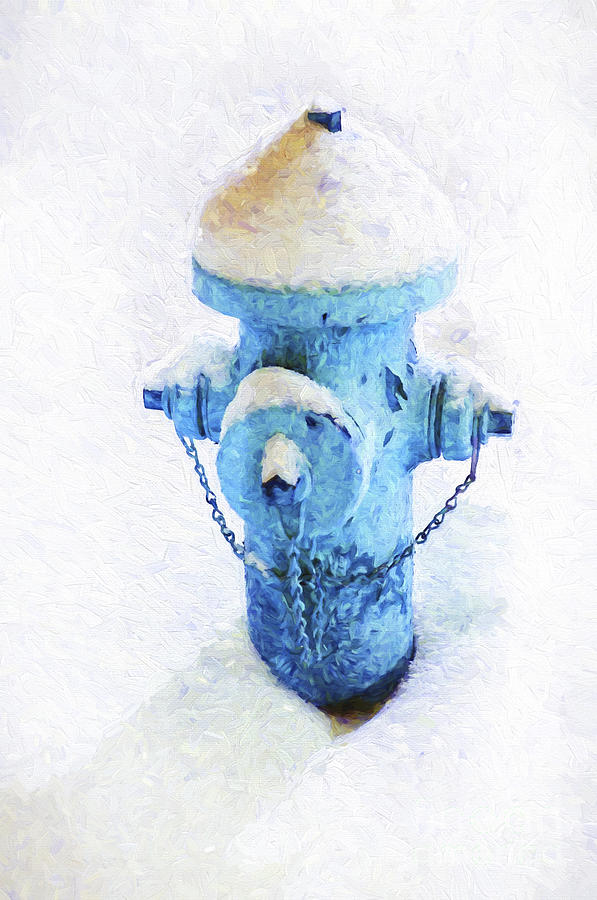 Frozen Blue Fire Hydrant Photograph by Andee Design