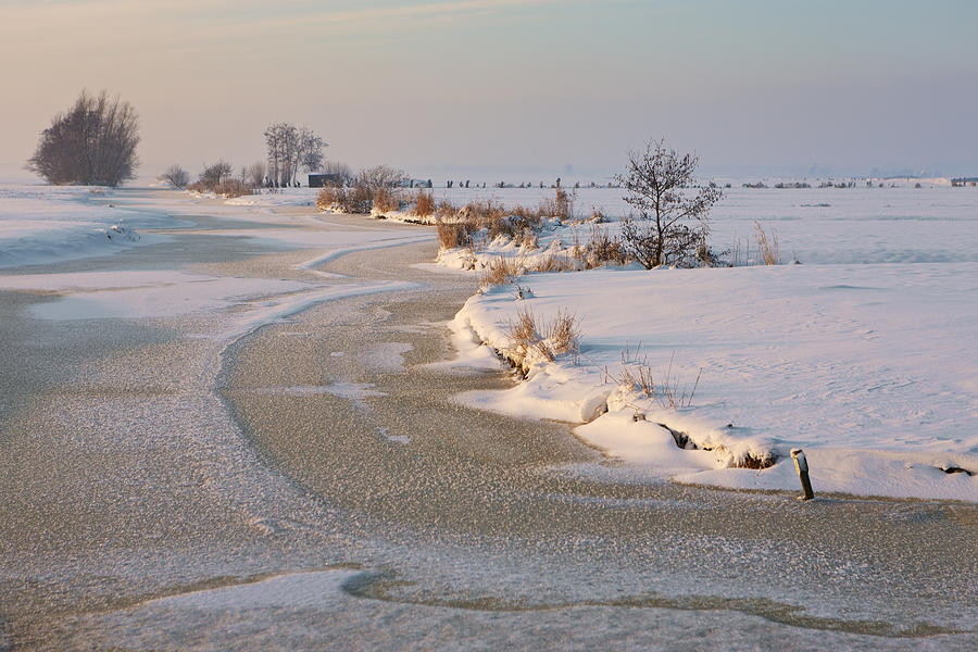 Frozen canal Photograph by Johan Elzenga