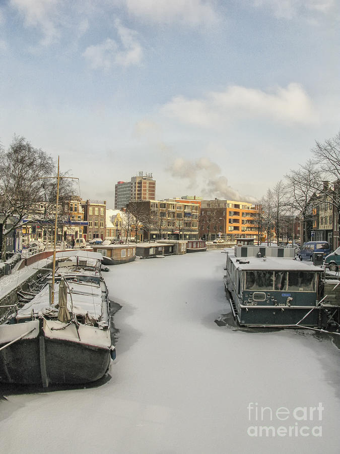 Frozen canal Photograph by Patricia Hofmeester