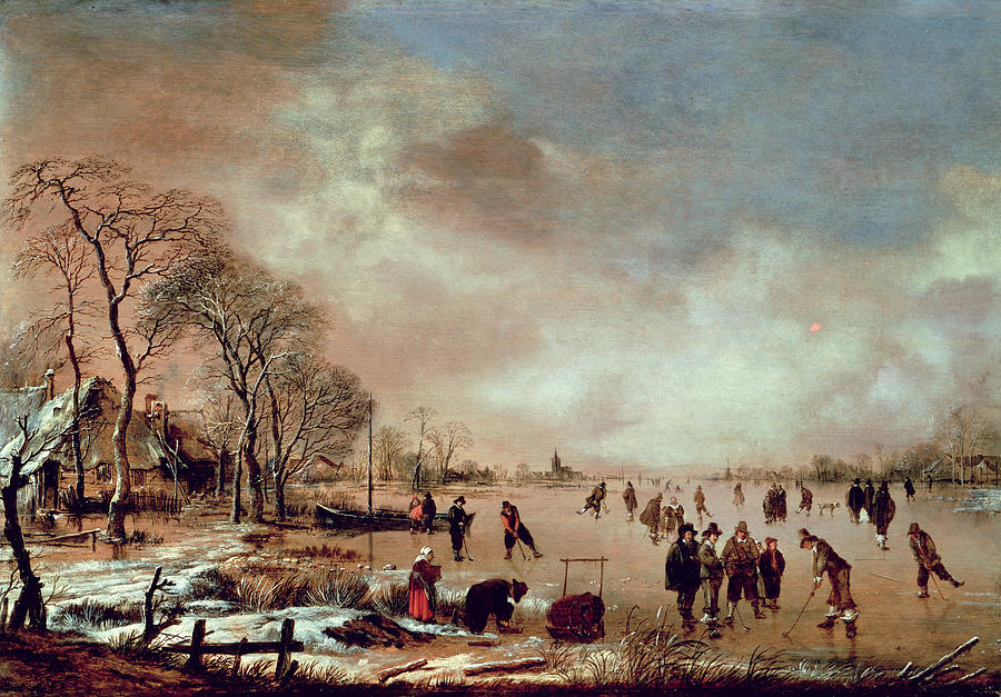 Golf Painting - Frozen Canal Scene  by Aert van der Neer