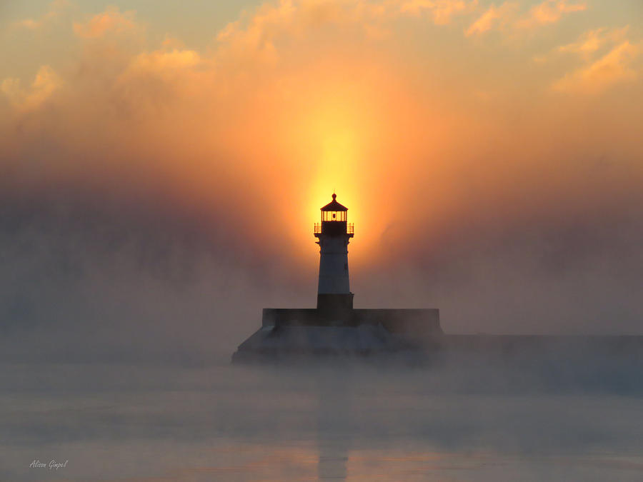 Lighthouse Photograph - Sunrise at 18 Below by Alison Gimpel