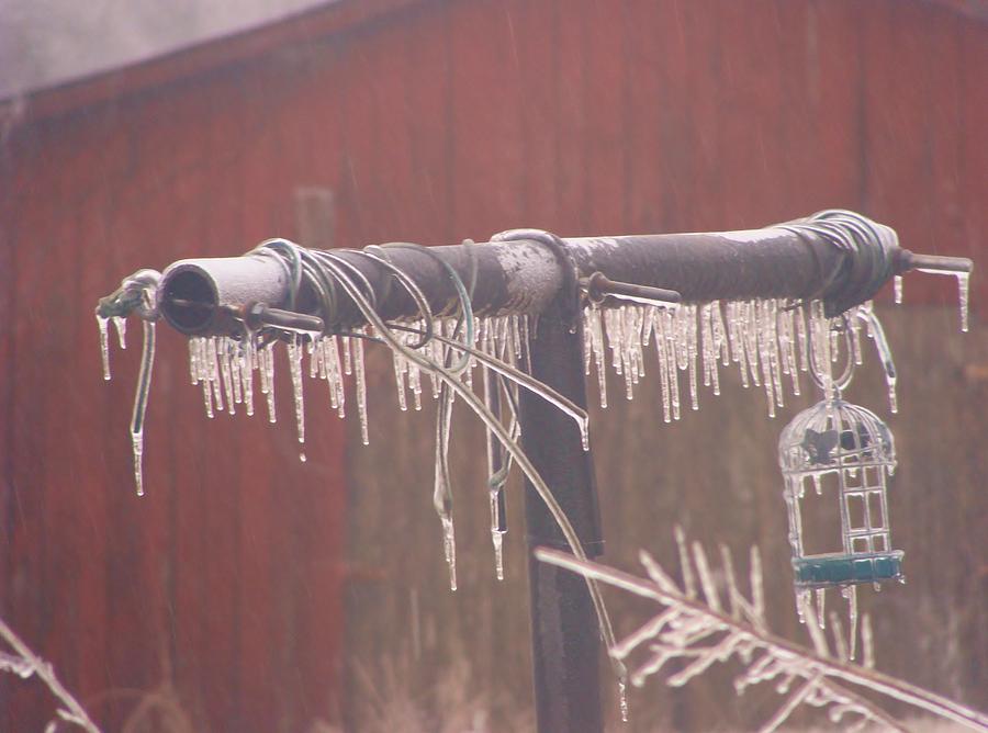Frozen Clothes Pole Photograph by Stacie Siemsen