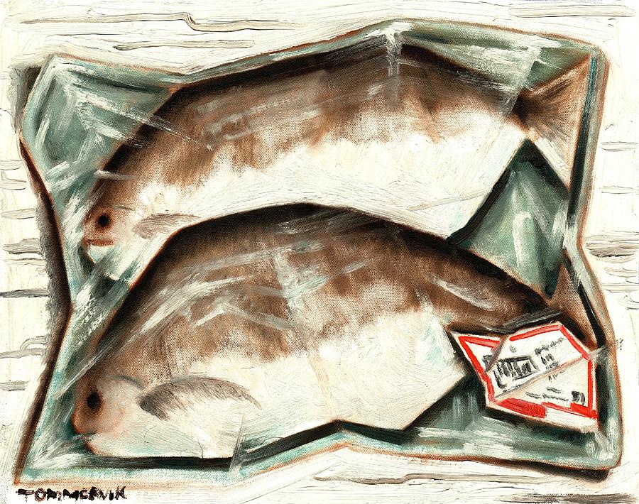 Fish Painting - Frozen Fish Art Print by Tommervik Fish Painting - Frozen Fish Art Print by Tommervik