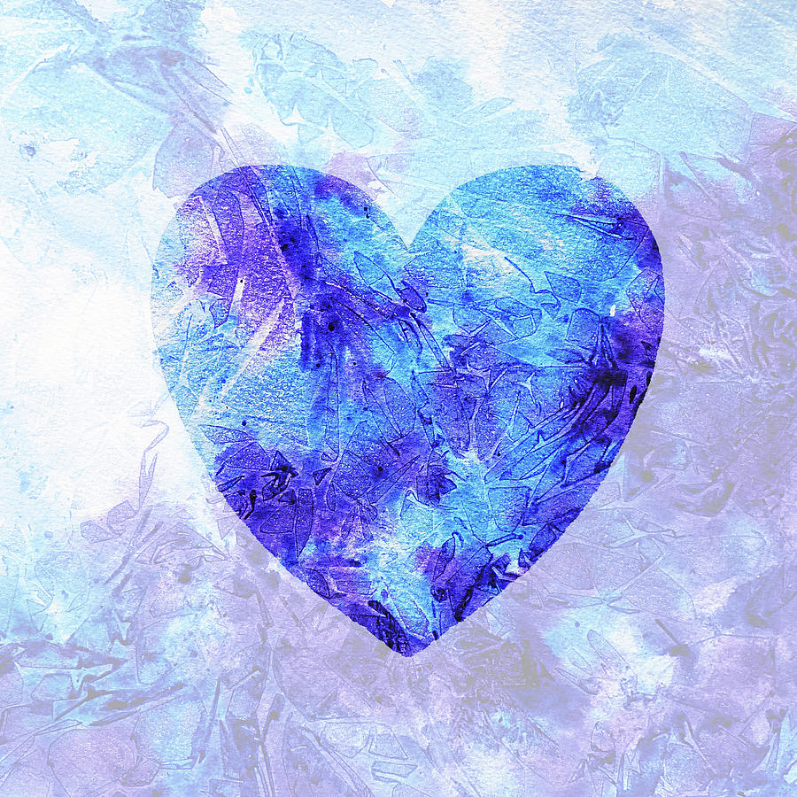 Heart Painting - Frozen Heart Watercolor Silhouette by Irina Sztukowski