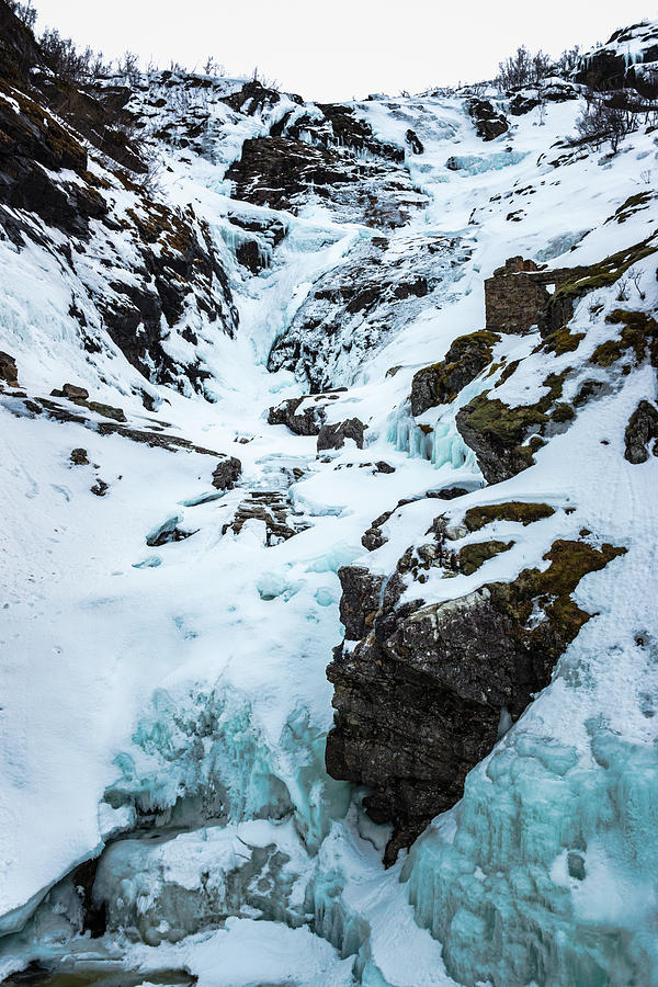 Frozen Kjosfossen Waterfall Norway Photograph by Adam Rainoff