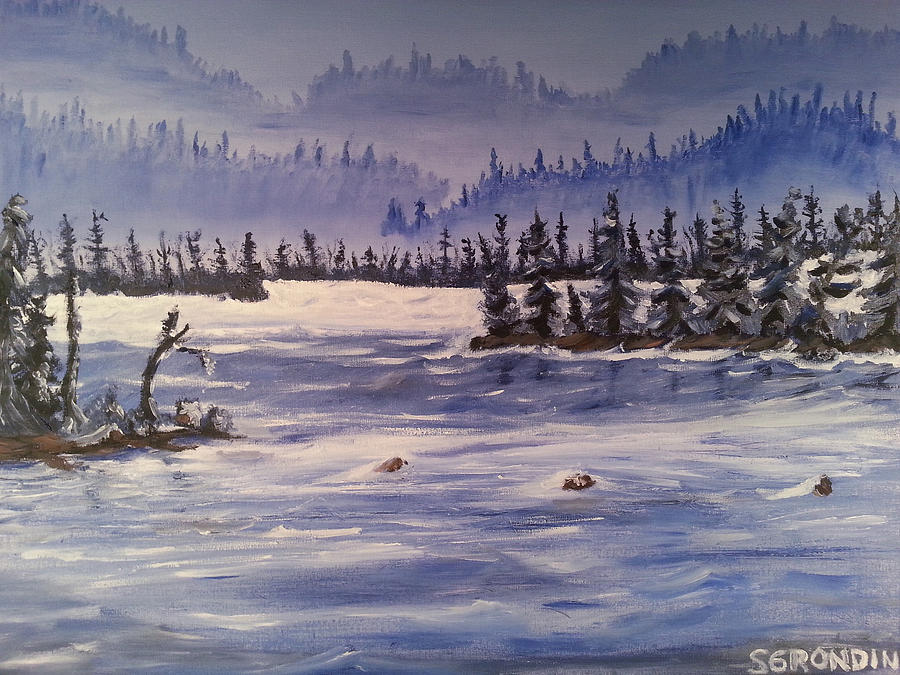 Frozen Lake Painting - Frozen Lake by Stephane Grondin