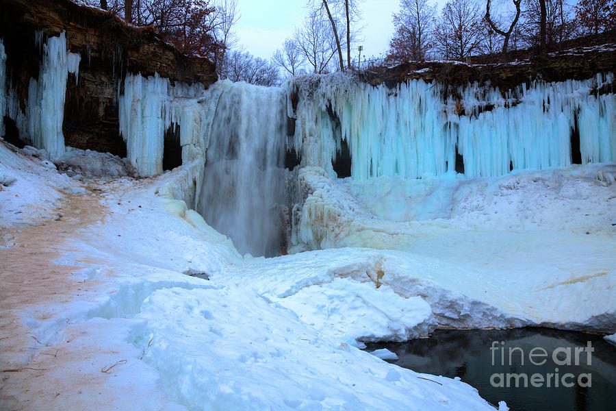 Minneapolis Photograph - Frozen Minnehaha Falls Minneapolis II by Wayne Moran