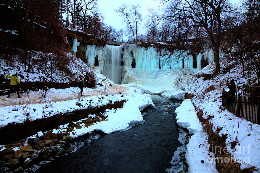 Minneapolis Photograph - Frozen Minnehaha Falls Minneapolis  by Wayne Moran