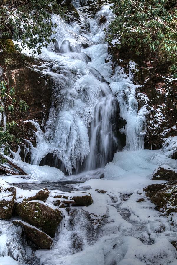 Frozen Mouse Creek Falls In The Great Smoky Mountains National Park Photograph by Carol Montoya