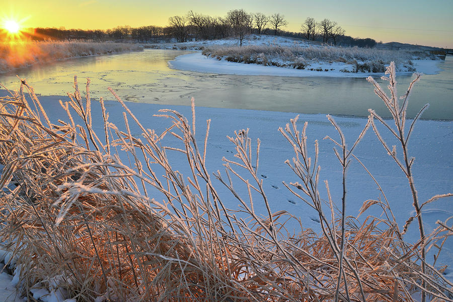 Frozen Nippersink Creek in Glacial Park Photograph by Ray Mathis
