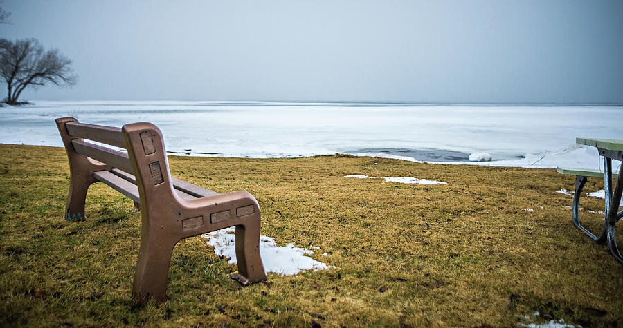 Frozen Over Bear Lake Adjacent To Lake Michigan  Photograph by Alex Grichenko