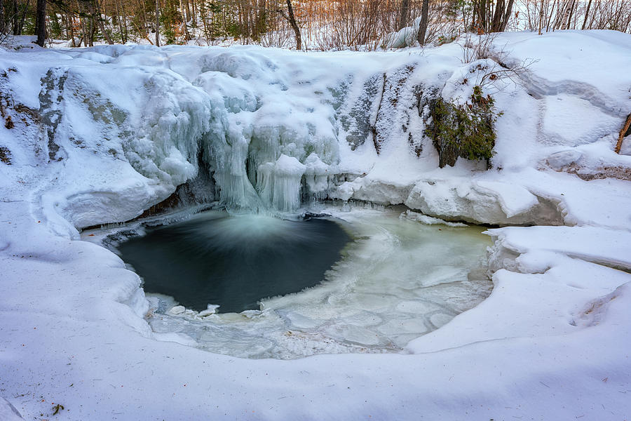 Winter Photograph - Frozen Pool at Smalls Falls by Rick Berk